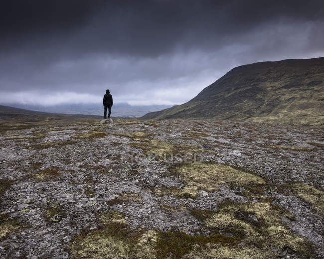 Homem em pé no Parque Nacional Rondane, Noruega — Fotografia de Stock