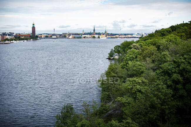 Sea and capital Stockholm, Sweden — Stockfoto