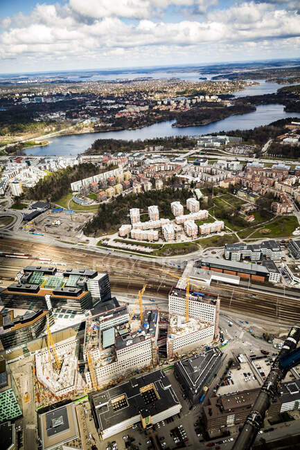 High angel view cityscape of Stockholm, Sweden — Foto stock