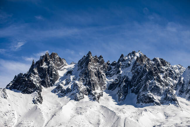 Snow on mountains in Chamonix, France — Foto stock