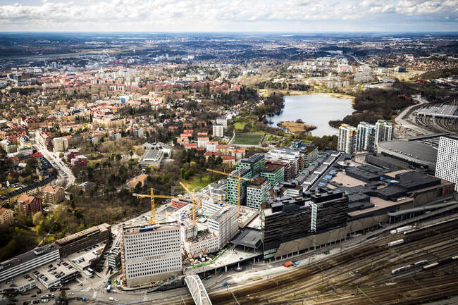 Paisaje urbano de la capital Estocolmo, Suecia - foto de stock