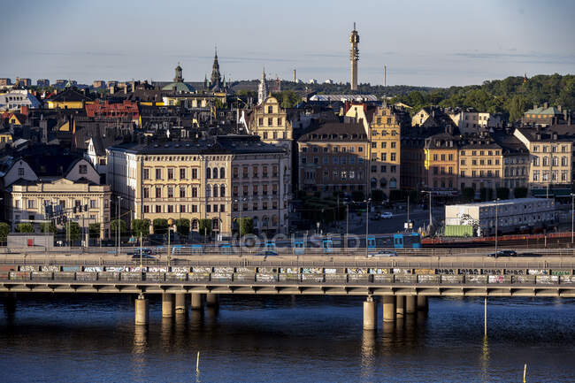 Cityscape of capital Stockholm, Sweden — стокове фото