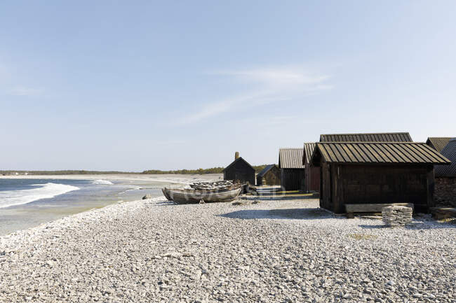 Helgumannen village de pêcheurs à Faro, Suède — Photo de stock