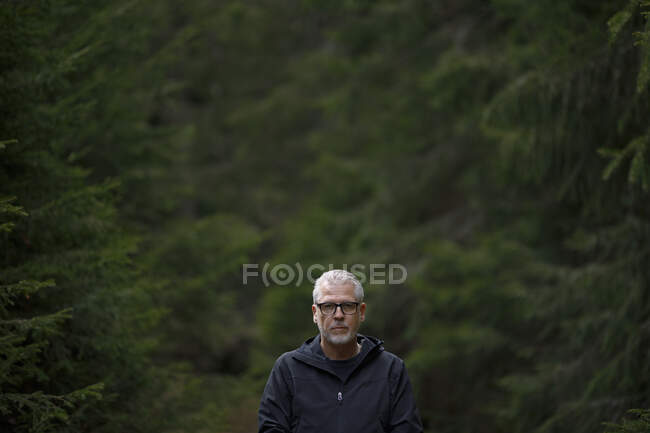Homme en forêt portrait — Photo de stock