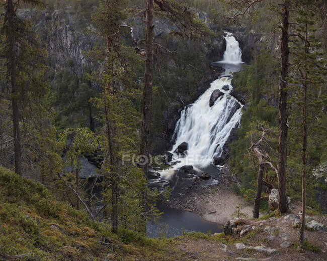 Wasserfall im Muddus Nationalpark, Schweden — Stockfoto