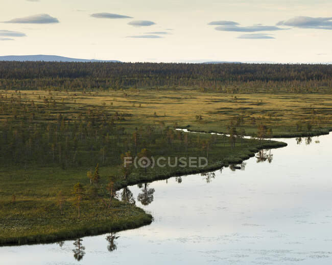 Озеро Мослиппай в национальном парке Муддус, Швеция — стоковое фото