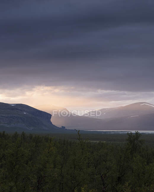 Skammabakte mountain at sunset in Sweden — Stock Photo