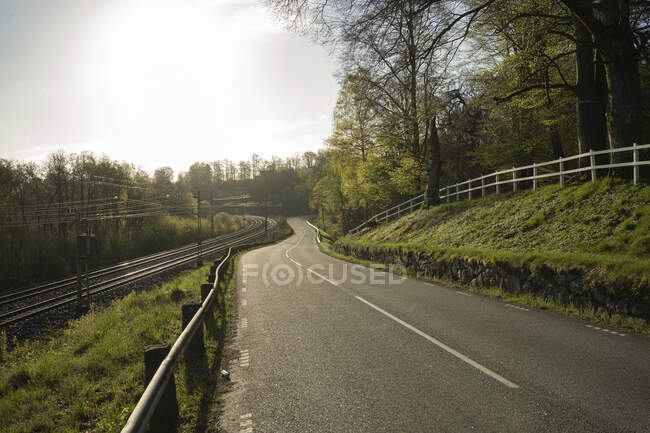 Highway at sunset in summer — Stock Photo