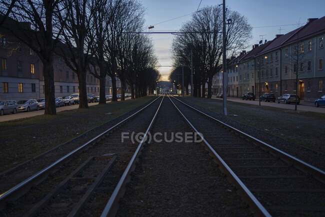 Tram tracks in Gothenburg, Sweden — Stock Photo