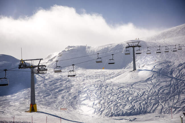 Ski lift at resort in La Thuile, Italy — Stock Photo