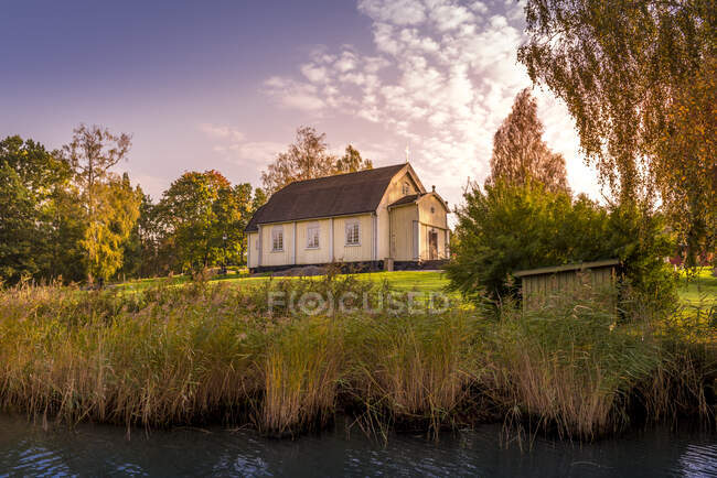 Scenic view of Church at sunset — Stock Photo
