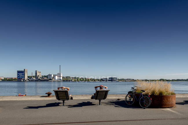 Aalborg Central Waterfront en Dinamarca - foto de stock