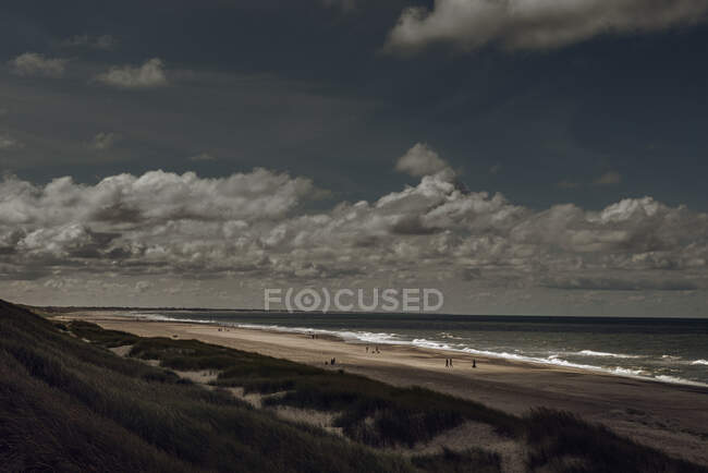 Живописный вид на облака над пляжем — стоковое фото