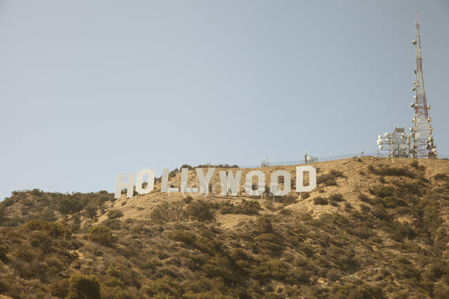 Hollywood Sign on Mount Lee in Hollywood, California — стокове фото
