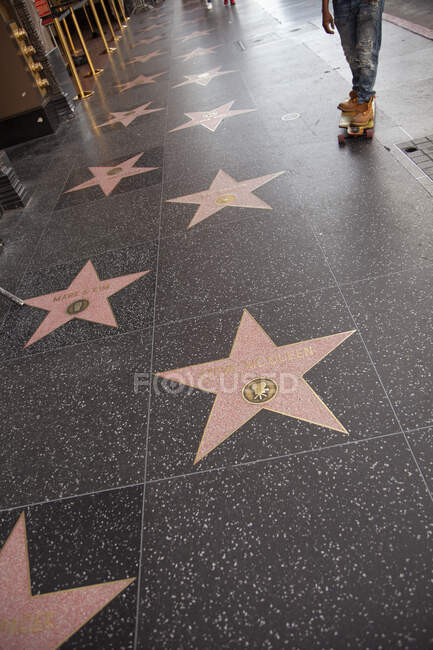 Estrelas na Calçada da Fama de Hollywood, Los Angeles — Fotografia de Stock