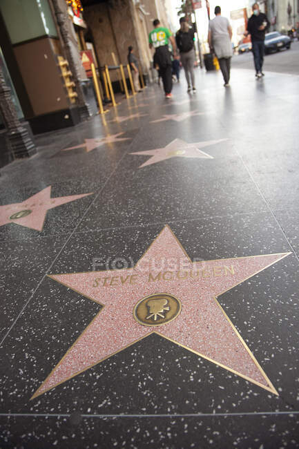 Estrelas na Calçada da Fama de Hollywood, Los Angeles — Fotografia de Stock