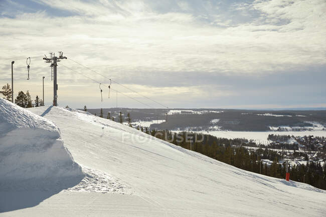 Piste da sci durante il tramonto — Foto stock