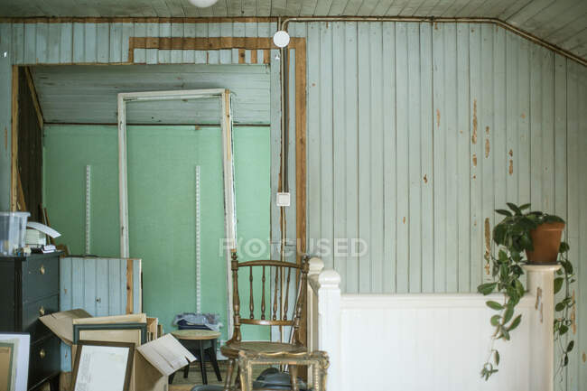 Chair in house under renovation — Stock Photo