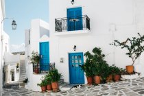 Scenic view of architecture of town, Paros, Aegean Sea, Cyclades, Greece — Stock Photo