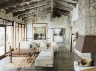 Rustic luxury living room during daytime — Stock Photo
