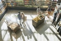 People grocery shopping in market — Stock Photo