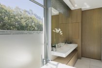 Modernes Luxus-Haus Vitrine Badezimmer — Stockfoto