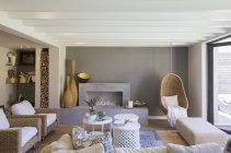 Luxury living room interior during daytime — Stock Photo