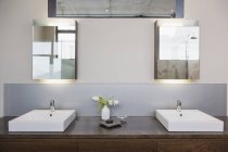 Роскошный интерьер современного дома, ванная комната — стоковое фото
