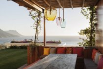 Luxury patio with ocean view — Stock Photo