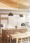 Modern sunny kitchen during daytime — Stock Photo