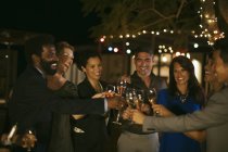 Des amis se grillent à la fête — Photo de stock