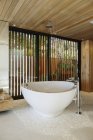 Modern soaking tub in bathroom — Stock Photo