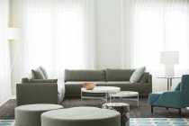 Home showcase living room with sofas — Stock Photo
