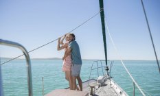 Couple standing on boat together — Stock Photo