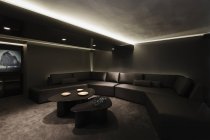 Luxury interior of modern house, home theater — Stock Photo