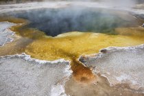 Steam rising from natural pool — Stock Photo