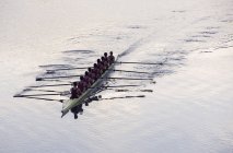 Ruderteam rudert Schädel auf See — Stockfoto