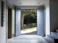 Front doors and walkway of modern home — Stock Photo