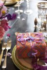 Table set for wedding reception — Stock Photo