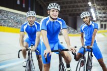 Track cycling team in velodrome — Stock Photo