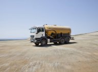 Blurred view of truck in quarry — Stock Photo