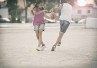 Children playing in sand — Stock Photo
