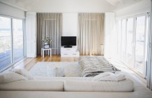 Modern living room indoors during daytime — Stock Photo