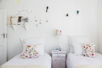 Wall decorations in childs bedroom interior — Stock Photo
