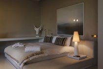 Cozy modern bedroom interior view — Stock Photo