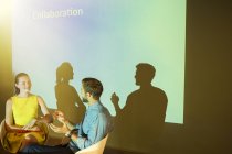 Business people discussing Collaboration in audio visual presentation — Stock Photo