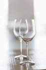 Close up two empty wine glasses — Stock Photo