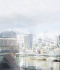 Homme d'affaires pensif regardant la vue sur la ville urbaine, Londres, Royaume-Uni — Photo de stock