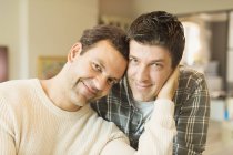 Portrait affectionate male gay couple — Stock Photo