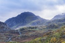 Craggy mountains and waterfalls, Glydrs from Nant Francon, Snowdonia,Wales — Stock Photo